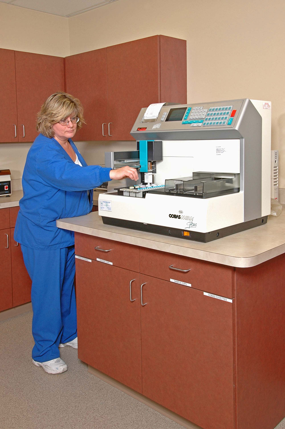 Mollie, our med tech, in our laboratory.